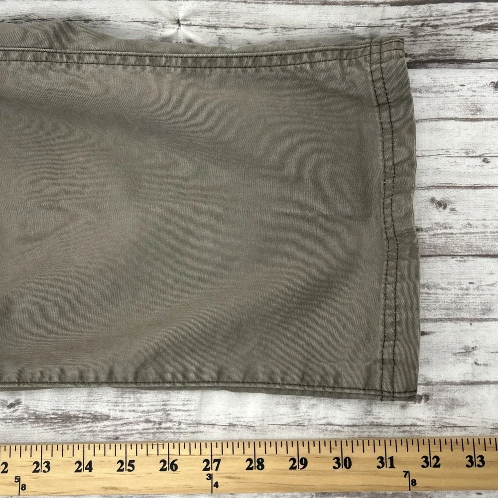 PrAna Pants Men 36x32 Brown Canvas Workwear Straight Leg Utility Hiking Outdoors